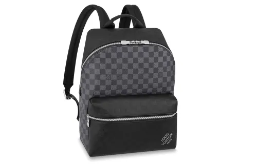 LOUIS VUITTON Discovery Canvas With Leather Backpack Small Men's Gray/Black