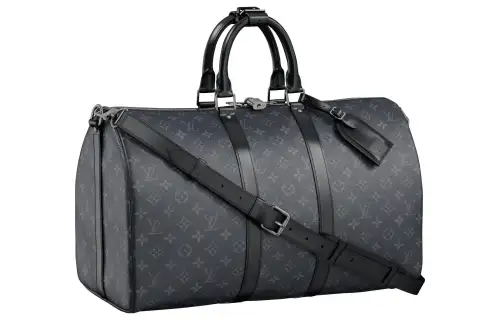 LOUIS VUITTON Keepall Coated Canvas Travel Bag, Shoulder Bag, Crossbody Bag, Handbag Men's Gray