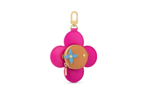 LOUIS VUITTON Cow Leather Coin Purse Women's Fuchsia