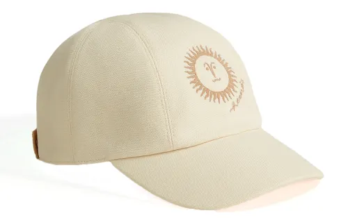 HERMES Embroidery Print Davis Cotton Baseball Caps Women's