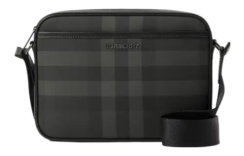 Burberry Calfskin Decoration Crossbody Bags Regular Men's Charcoal Black