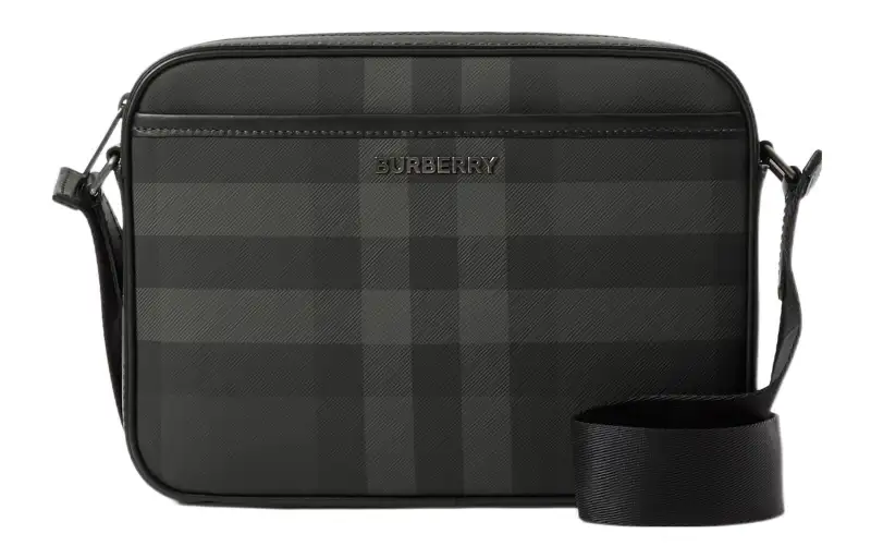 Burberry Calfskin Decoration Crossbody Bags Regular Men's Charcoal Black