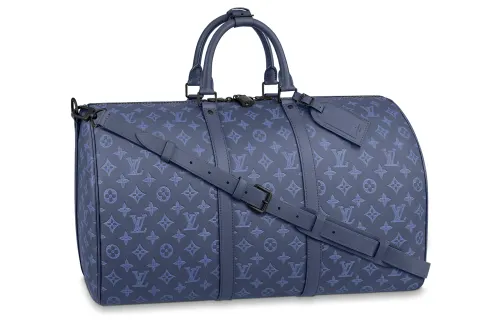 LOUIS VUITTON Keepall With Cow Leather Travel Bag Men's