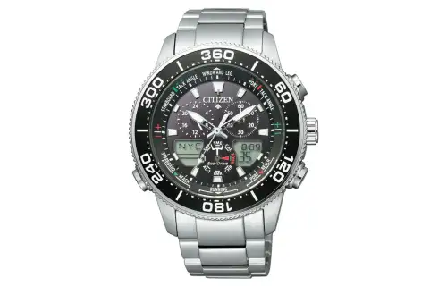 CITIZEN Light Powered Quartz Movement Stainless Steel Strap Watch 44mm Men's Watches Black Dial