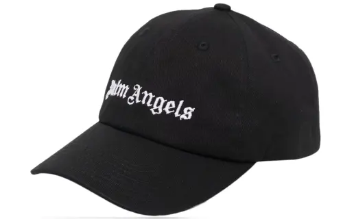 PALM ANGELS Embroidered Gothic Intarsia Logo Strap Back Cap