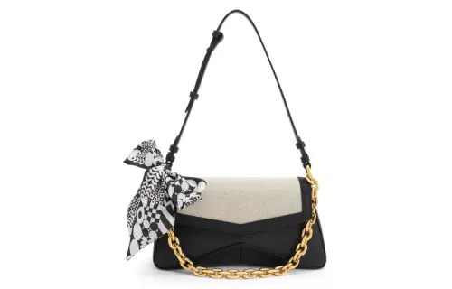 CHARLES&KEITH Silk Scarf Canvas Collection Pu Shoulder Bag Small Women's Multicolor