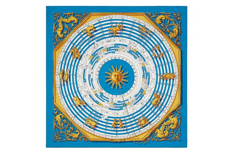 HERMES Silk Scarves Women's Blue