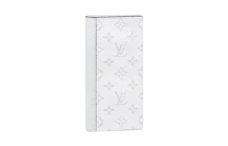 LOUIS VUITTON Brazza Canvas With Leather Wallet Large Men's White
