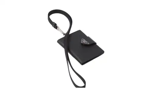 PRADA Saffiano Leather Card Holder Men's Black
