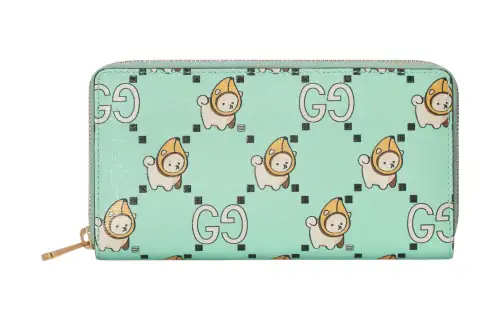 GUCCI Leather Wallet Women's Green