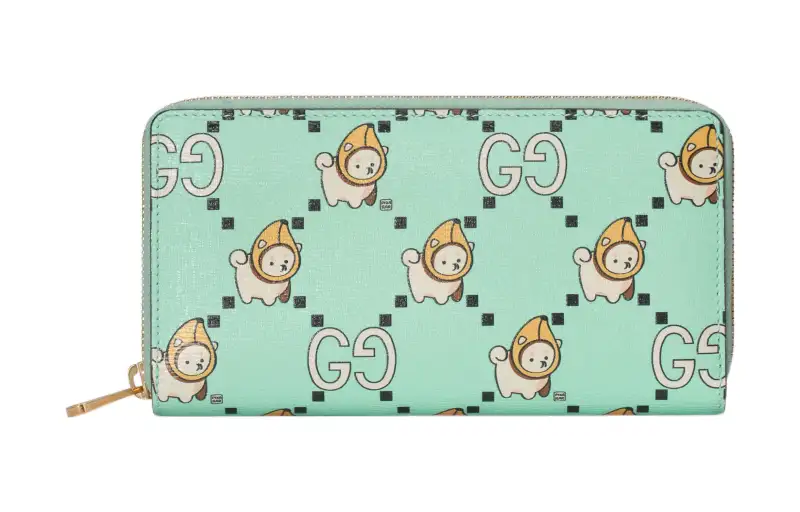 GUCCI Leather Wallet Women's Green