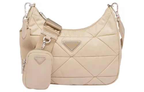 PRADA Re Nylon Recycled Nylon Crossbody Bag, Shoulder Bag Women's Desert Beige