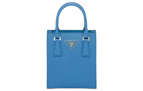 PRADA Saffiano Leather Shoulder Bag, Crossbody Bag, Handbag Women's Light Blue