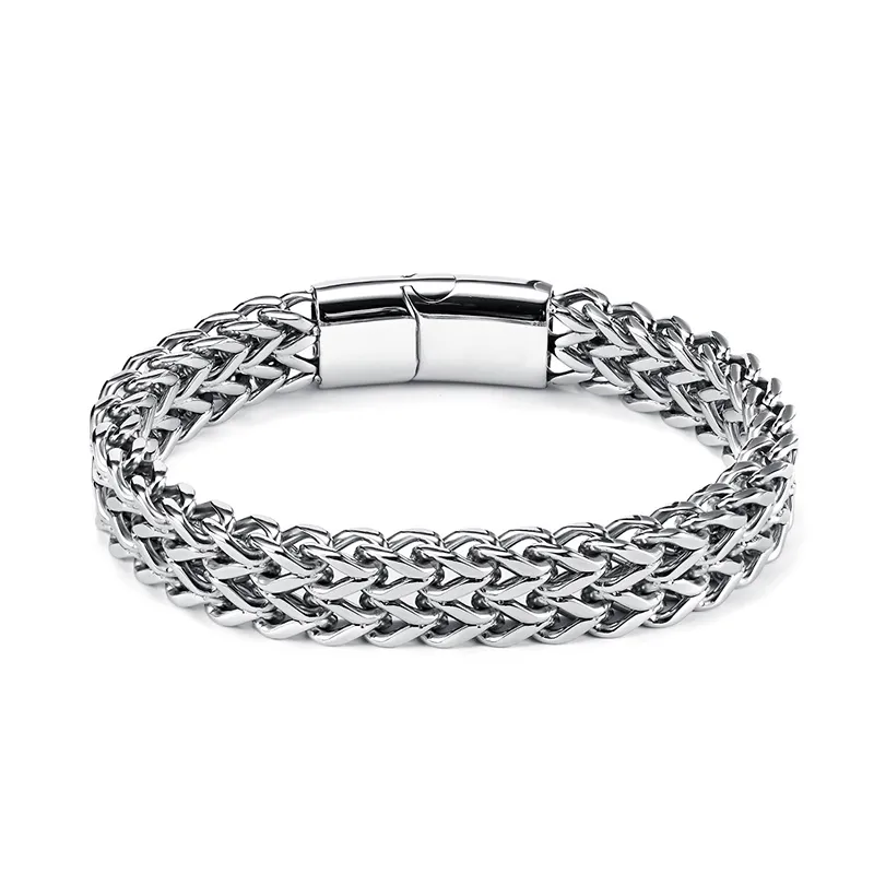 AKAK Titanium Steel Bracelets Unisex Silver