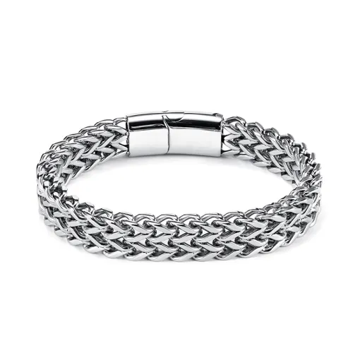 AKAK Titanium Steel Bracelets Unisex Silver