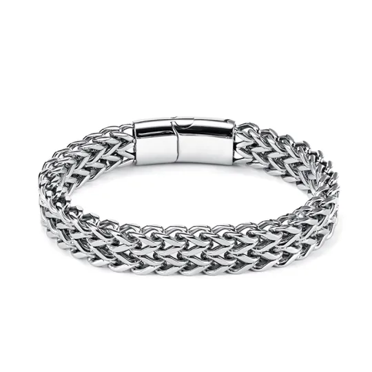 AKAK Titanium Steel Bracelets Unisex Silver