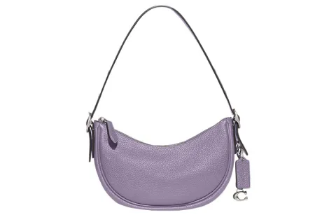 COACH Luna Soft Pebbled Leather Portable Crossbody Bag, Shoulder Bag Women's Purple