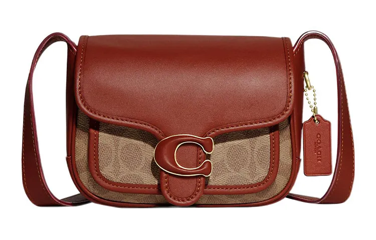 COACH Tabby Cow Leather Shoulder Bag, Crossbody Bag Medium Women's Tan