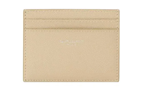 SAINT LAURENT Calfskin Card Holder Women's Light Umber