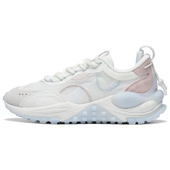 LiNing CF Star Track Anti-Slip Wear-Resistant Low-Top Sports Casual Shoes Women's Mist White