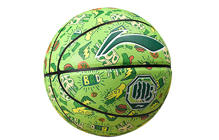 Li Ning Pu Basketball Slip Resistant Abrasion Resistant Green Size 7 Training Unisex
