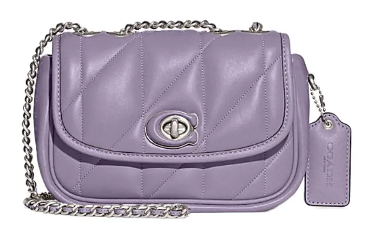 COACH Pillow Leather Crossbody Bag, Shoulder Bag Women's Taro Purple