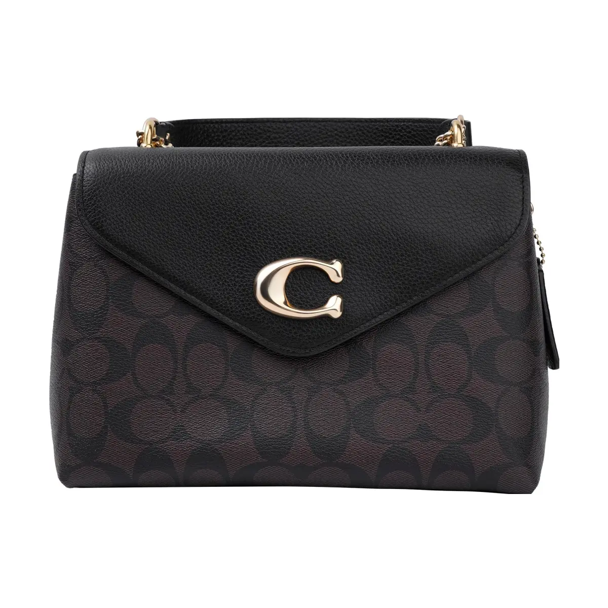 COACH Tammie Coated Canvas Crossbody Bags Medium Women's Dark Brown & Black