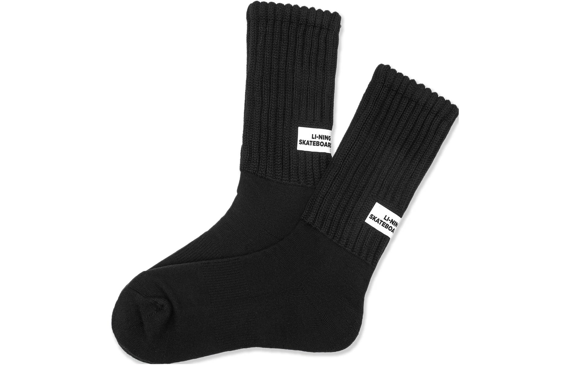 Li Ning Crew Socks Unisex Black