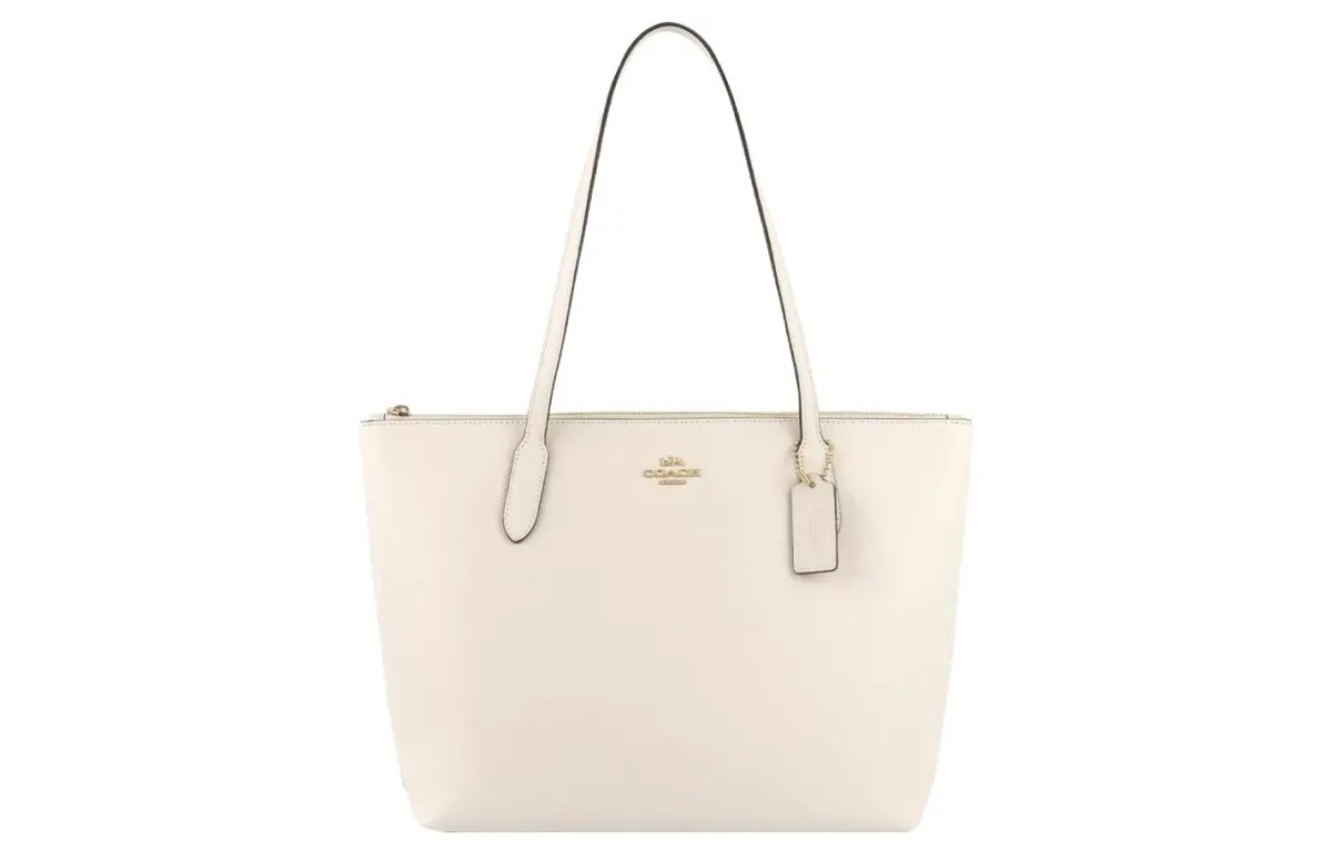 COACH Leather Tote Bag, Shopping Bag, Handbag, Shoulder Bag Large Women's Pink White