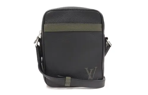 LOUIS VUITTON Danube Cow Leather Camera Bag, Shoulder Bag, Crossbody Bag Small Men's Black