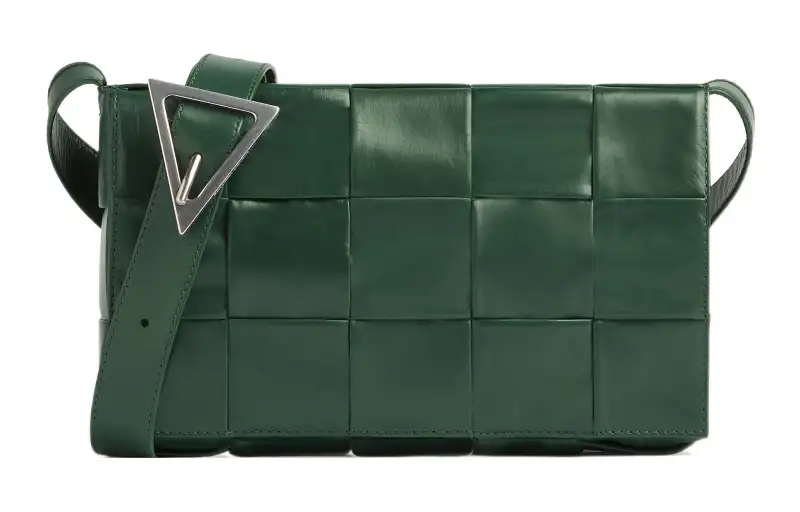 Bottega Veneta CASSETTE Cow Leather Shoulder Bag, Crossbody Bag Medium Men's Rain Tree Green