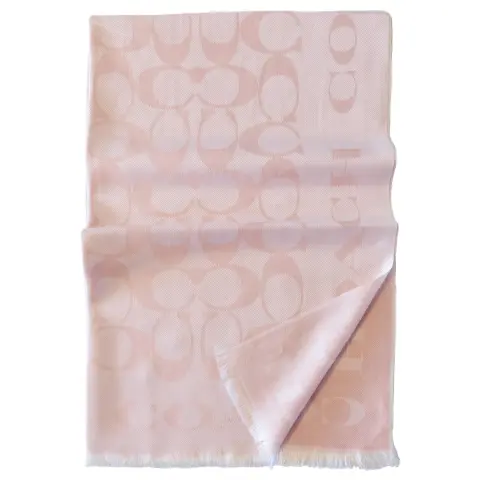 COACH Cotton Mulberry Silk Scarves Women's Light Pink