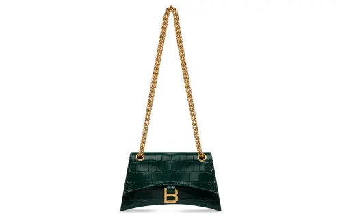 Balenciaga Crush Cow Leather Crossbody Bag, Shoulder Bag Mini Women's Green