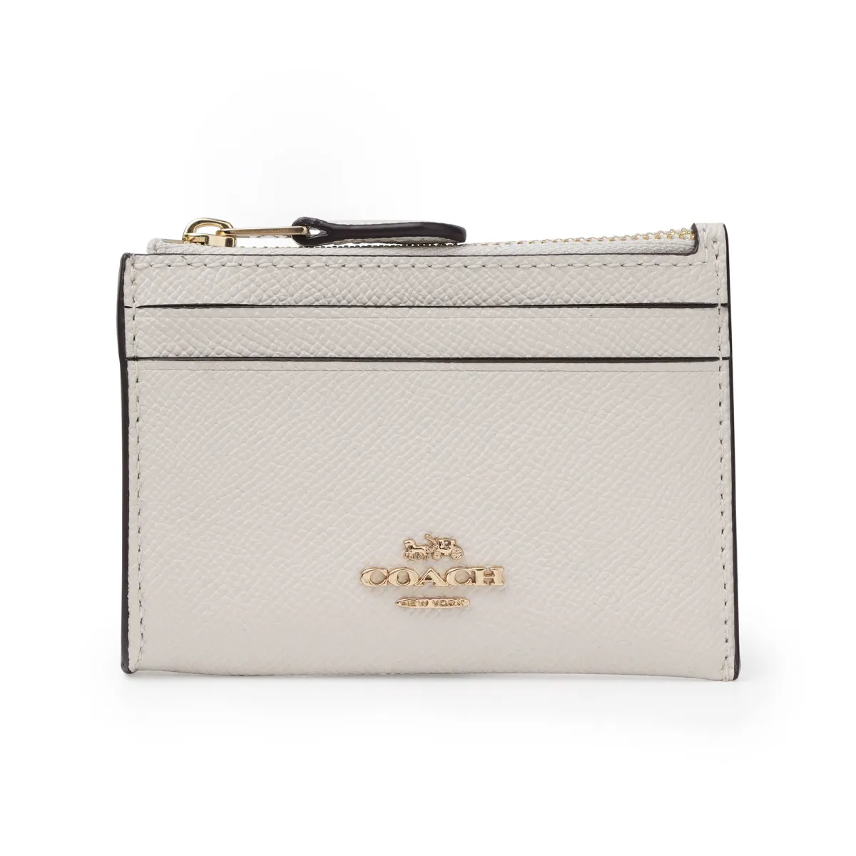 COACH Mini Id Skinny Leather ID Holder, Key Pouch, Card Holder Mini Women's White