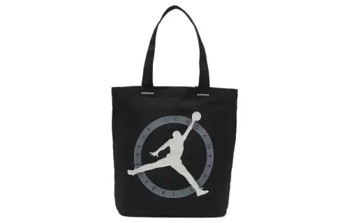 Jordan Cotton Tote Bag, Shopping Bag, Shoulder Bag, Handbag Unisex Black