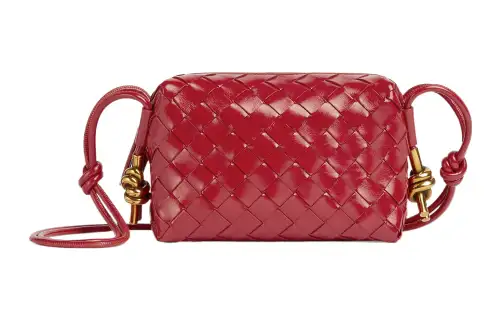 Bottega Veneta Loop Cow Leather Shoulder Bag, Crossbody Bag Mini Women's Red