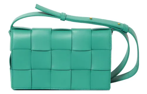 Bottega Veneta CASSETTE Sheepskin Crossbody Bag, Shoulder Bag Women's Green