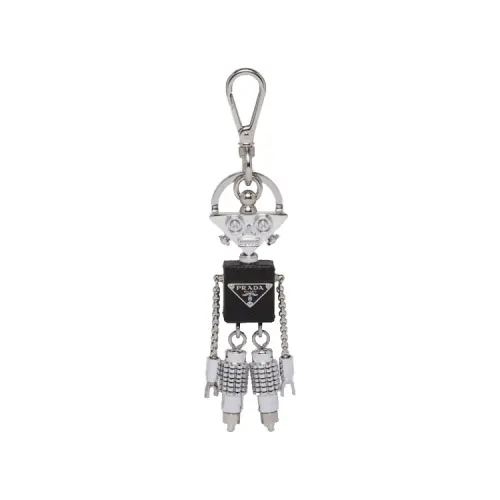 PRADA Keychain Women's Stainless Steel/Black