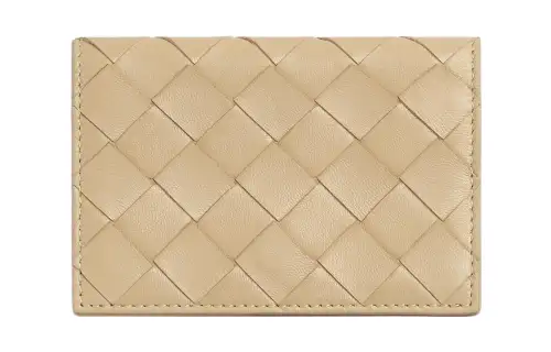 Bottega Veneta Sheepskin Business Card Holder Women's Beige