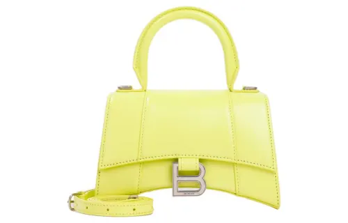 Balenciaga Hourglass Cow Leather Shoulder Bag, Crossbody Bag, Handbag Extra Small Women's Yellow