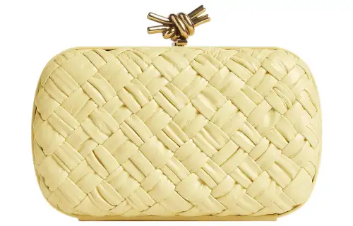 Bottega Veneta KNOT Cow Leather Clutch Women's Light Yellow