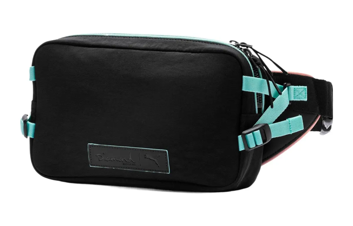 PUMA DIAMOND SUPPLY CO Collaboration Polyester Sling Bag, Fanny Pack, Shoulder Bag, Crossbody Bag Regular Men's Black