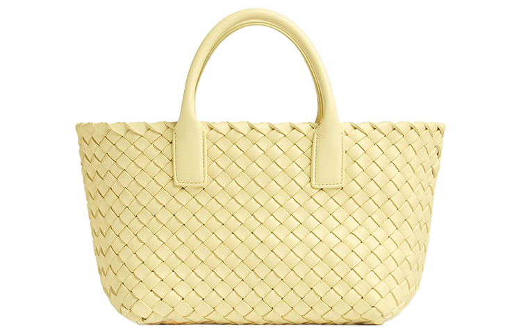 Bottega Veneta Cabat Lambskin Shoulder Bag, Crossbody Bag, Handbag Mini Women's Custard