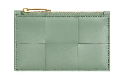 Bottega Veneta Sheepskin Wallet, Card Holder Women's Green