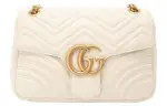 GUCCI GG Marmont Quilted Leather Shoulder Bag, Crossbody Bag Medium Women's White