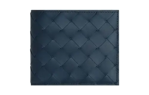 Bottega Veneta Cow Leather Wallet Small Men's Dark Blue