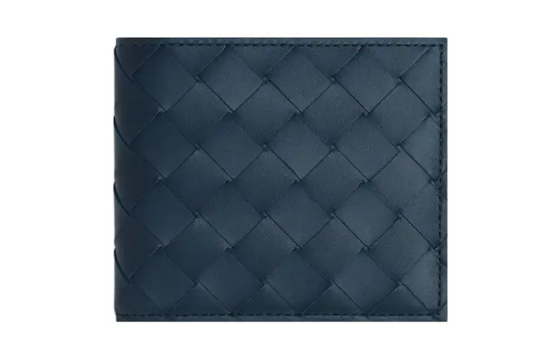 Bottega Veneta Cow Leather Wallet Small Men's Dark Blue