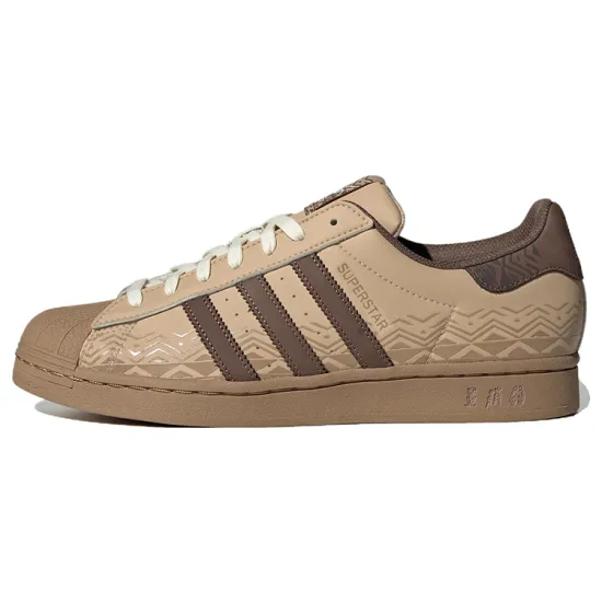 adidas originals Superstar Series Skateboarding Shoes Unisex Low-top Brown/Yellow