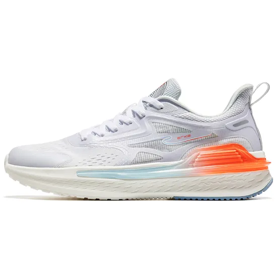 Erke Running Shoes Men Low-Top Alkali White/Fluorescent Fire Orange