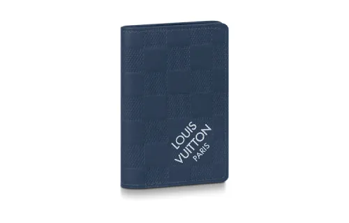 LOUIS VUITTON Canvas With Leather Card Holder Men's Dark Blue